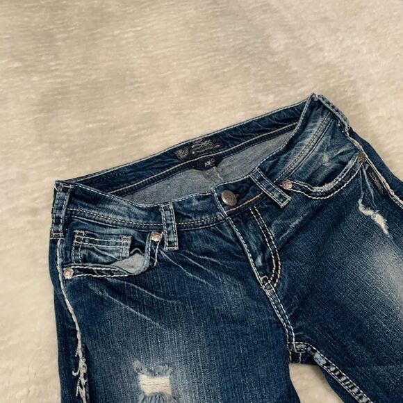 Silver Jeans Aiko Mid Capri Womens Denim Jeans Size 27‎ Pants - Picture 2 of 11